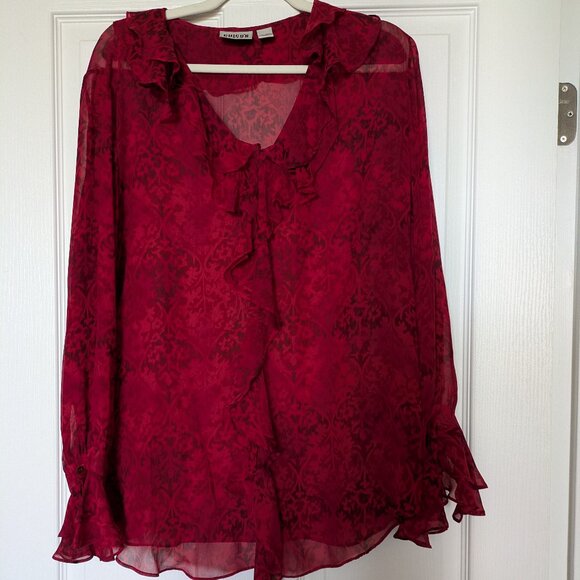 Sheer Chico's Ruffled Blouse - Picture 1 of 6